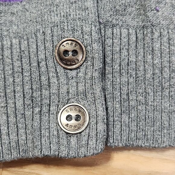 💚TNA Purple & Gray Stripe Long Sleeve Wool Blend Sweater w/Pockets Small - Picture 7 of 12
